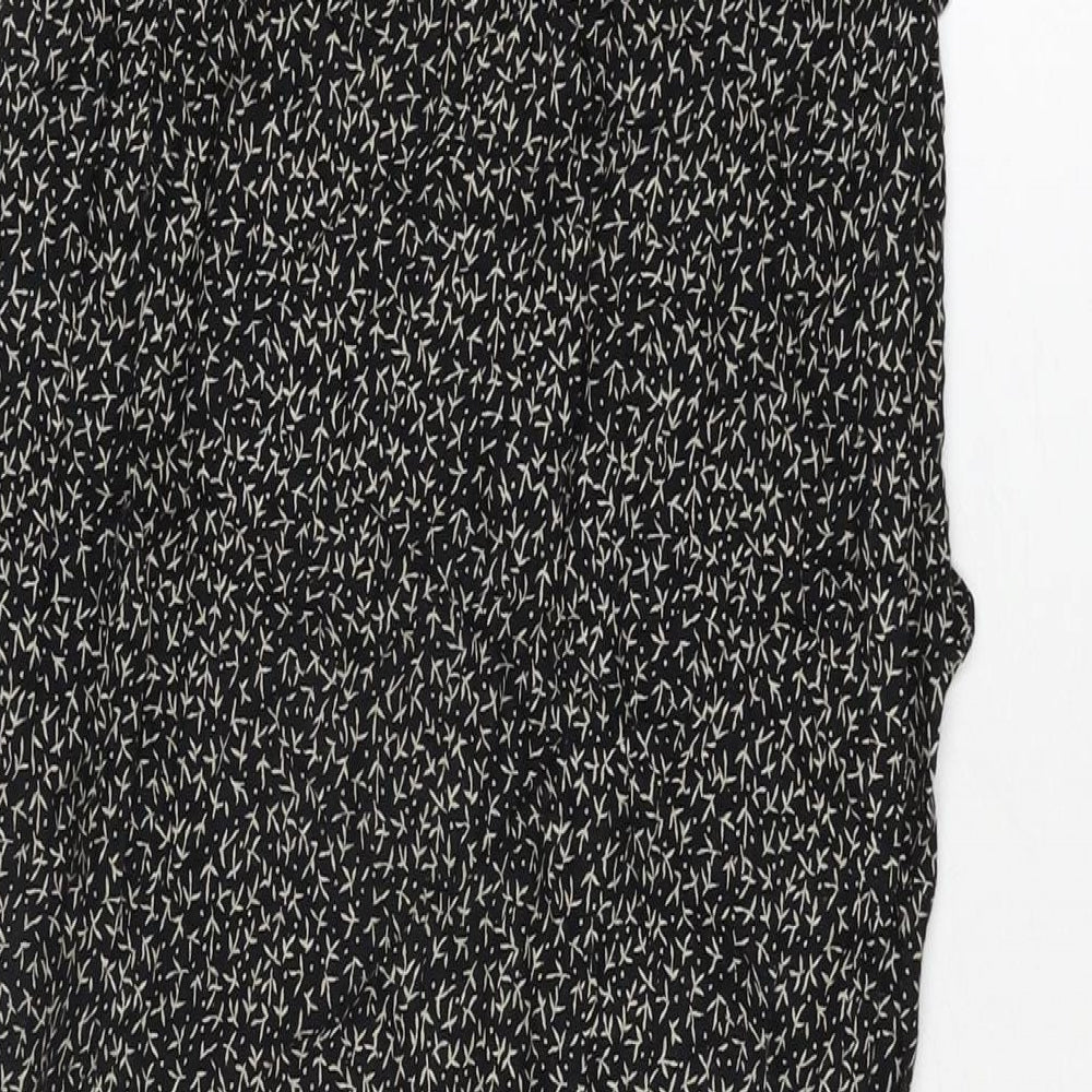 Clothing Specialist Womens Black Geometric Polyester Wrap Skirt Size L Tie