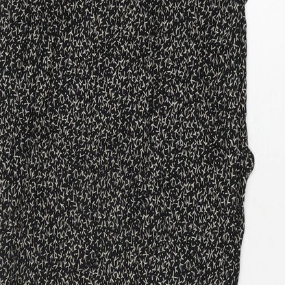 Clothing Specialist Womens Black Geometric Polyester Wrap Skirt Size L Tie