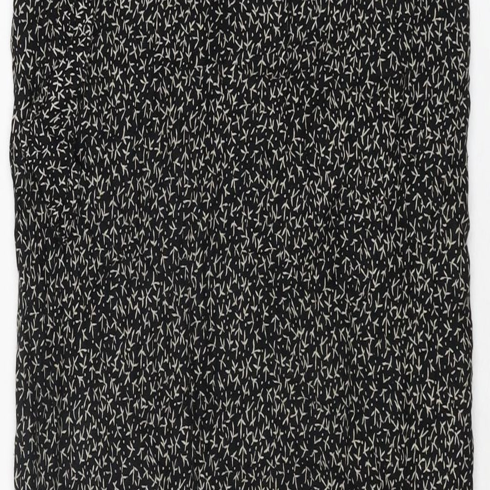 Clothing Specialist Womens Black Geometric Polyester Wrap Skirt Size L Tie