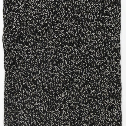 Clothing Specialist Womens Black Geometric Polyester Wrap Skirt Size L Tie