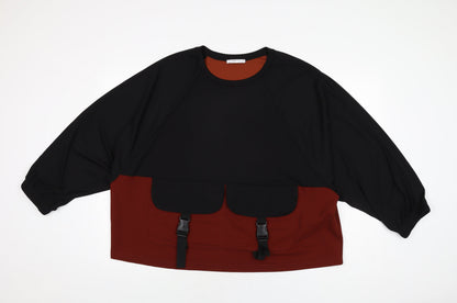 Womens UK Size L Zara Black Basic T-Shirt