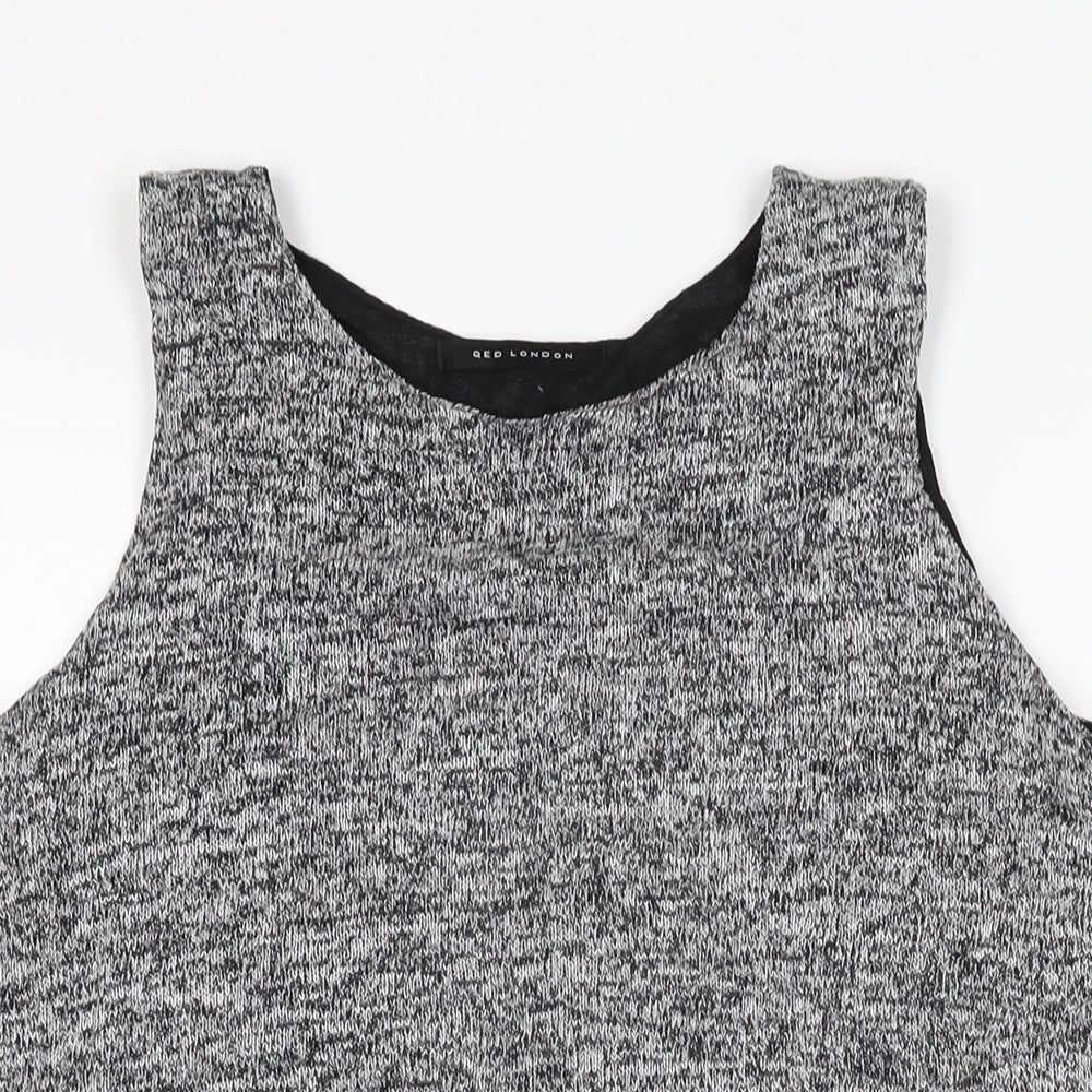 Womens UK Size M QED London Grey Basic T-Shirt