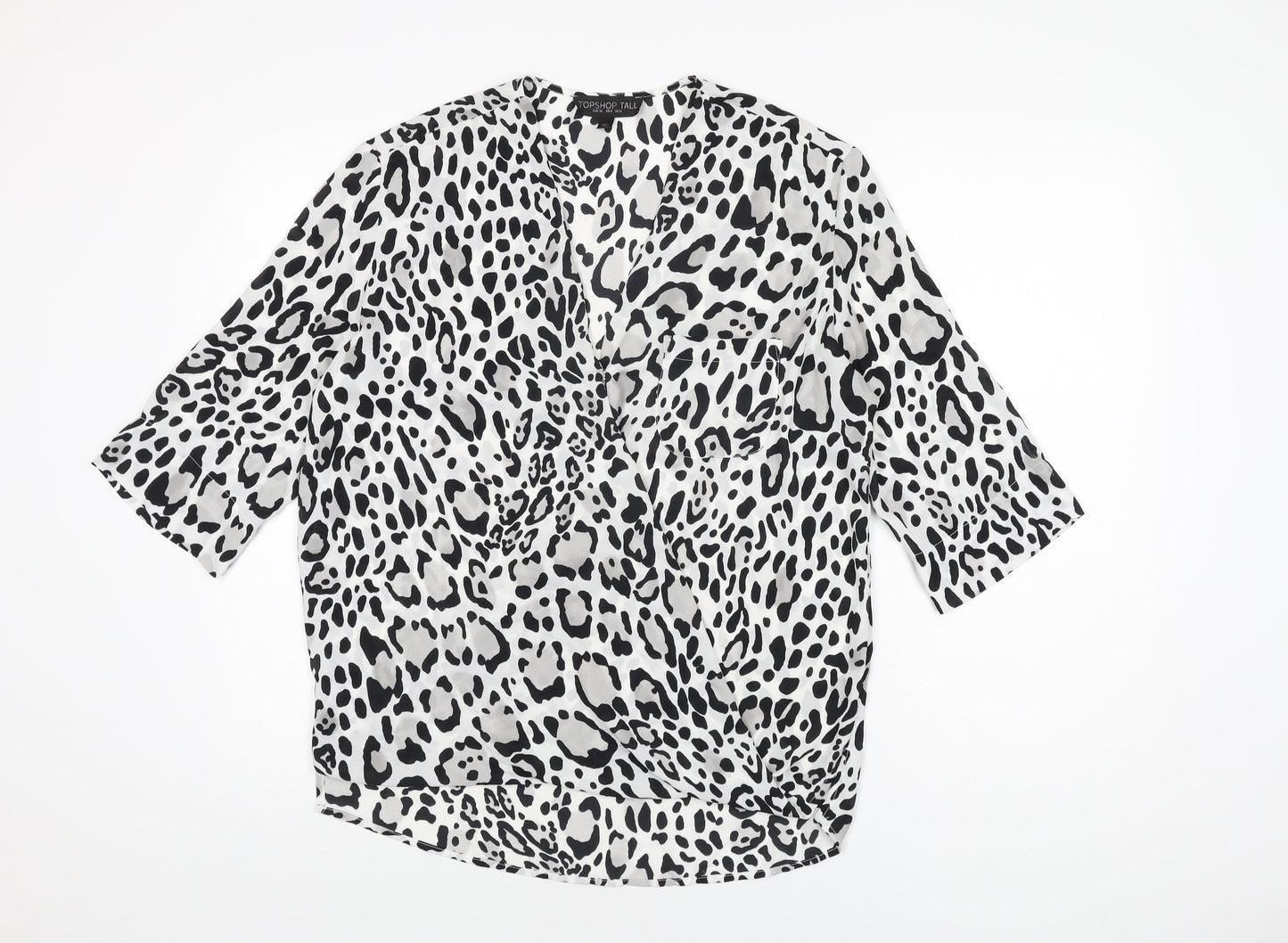 Womens UK Size 10 Topshop White Basic Blouse