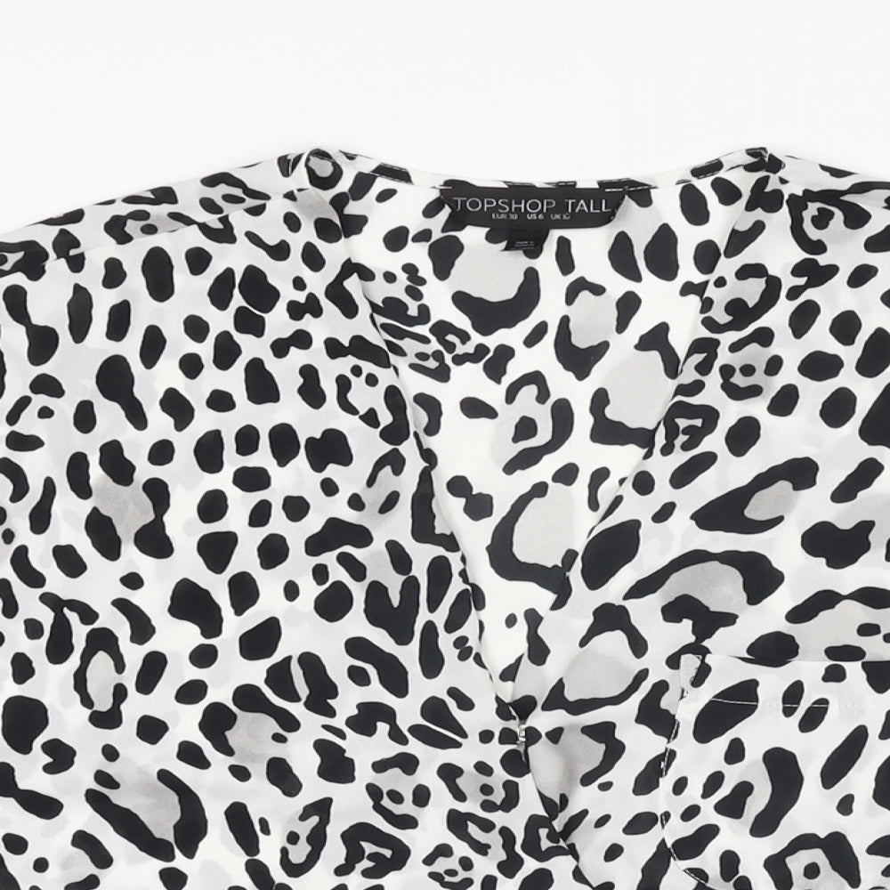 Womens UK Size 10 Topshop White Basic Blouse
