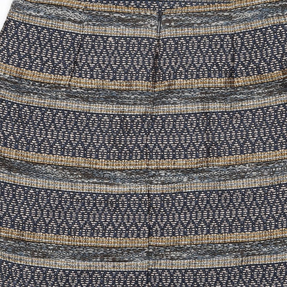 Mango Womens Multicoloured Geometric Polyester A-Line Skirt Size 8 Zip