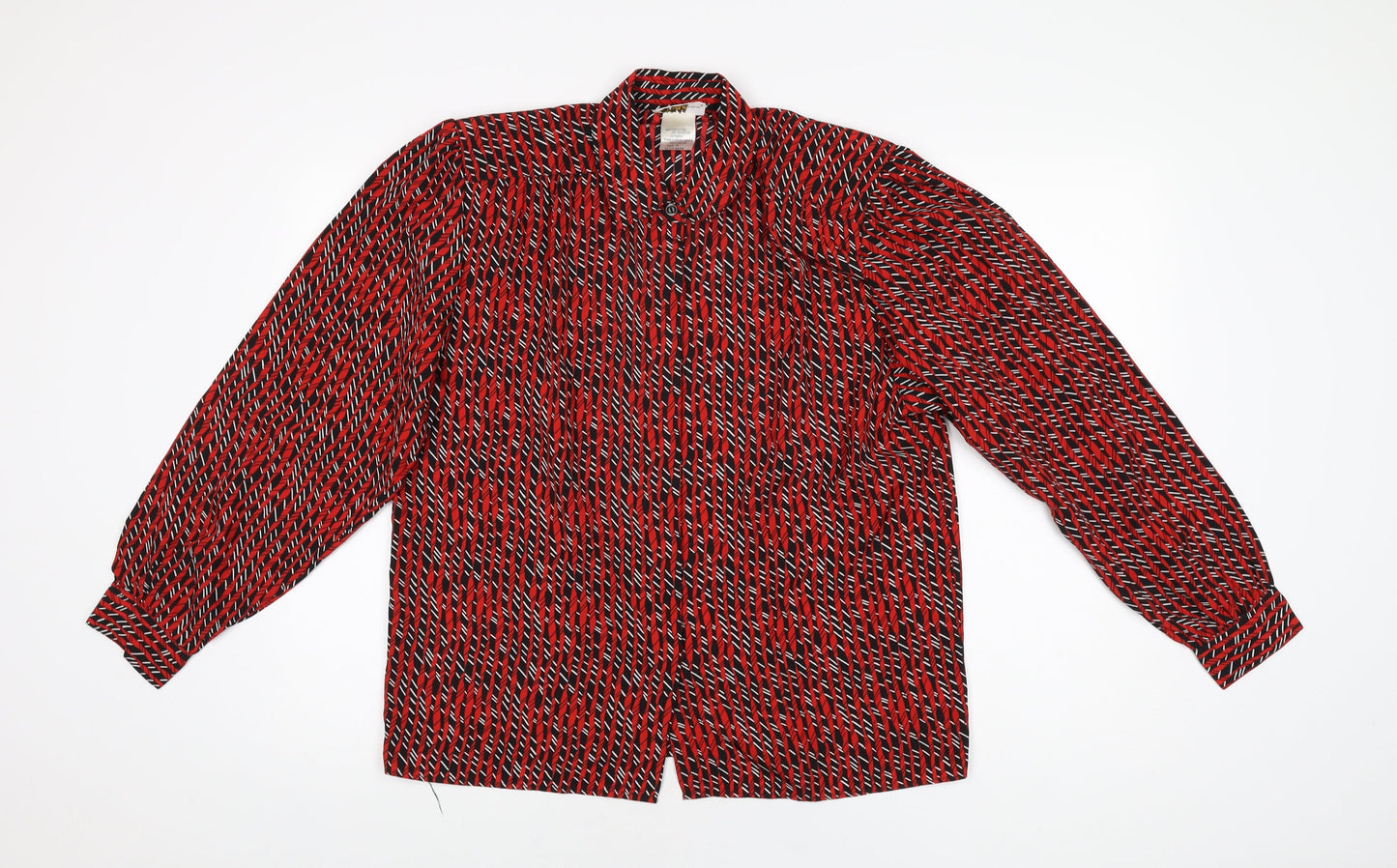 Womens UK Size 14 Elite Red Basic Button-Up