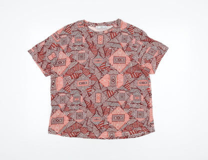 Womens UK Size L Mango Red Basic T-Shirt