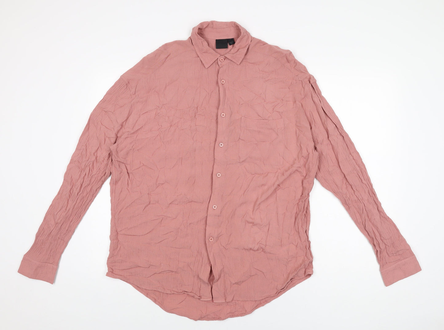Womens UK Size XS ASOS Pink Basic Button-Up