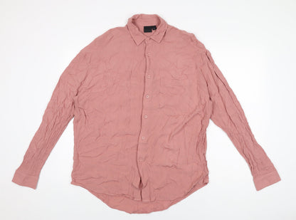 Womens UK Size XS ASOS Pink Basic Button-Up