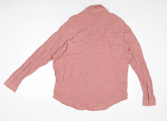 Womens UK Size XS ASOS Pink Basic Button-Up