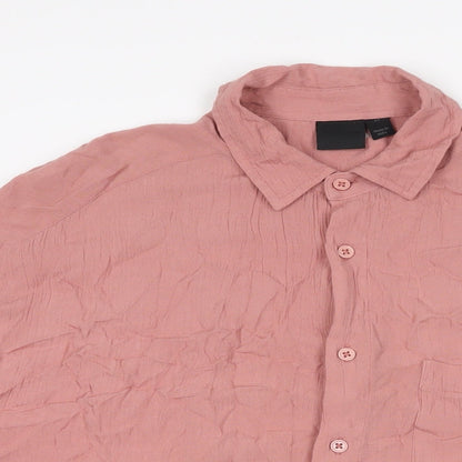 Womens UK Size XS ASOS Pink Basic Button-Up