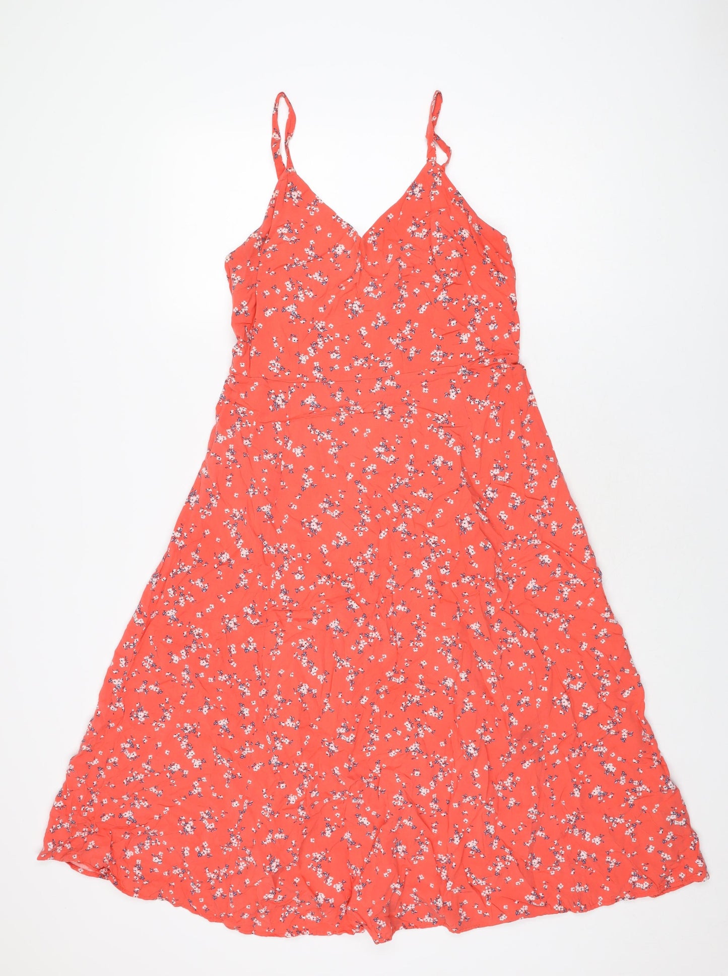 Gap Womens Pink Floral Viscose A-Line Size S V-Neck Pullover