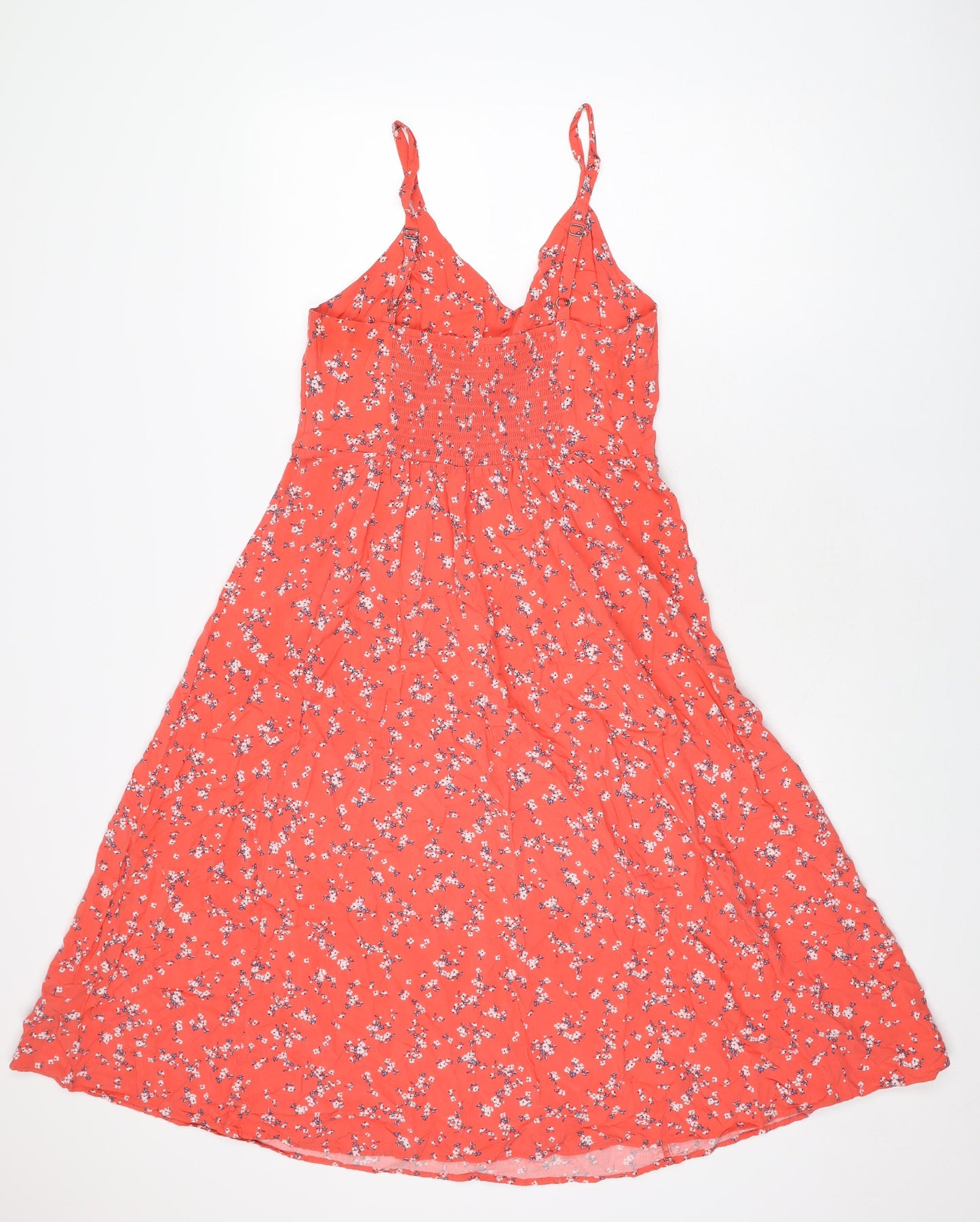 Gap Womens Pink Floral Viscose A-Line Size S V-Neck Pullover