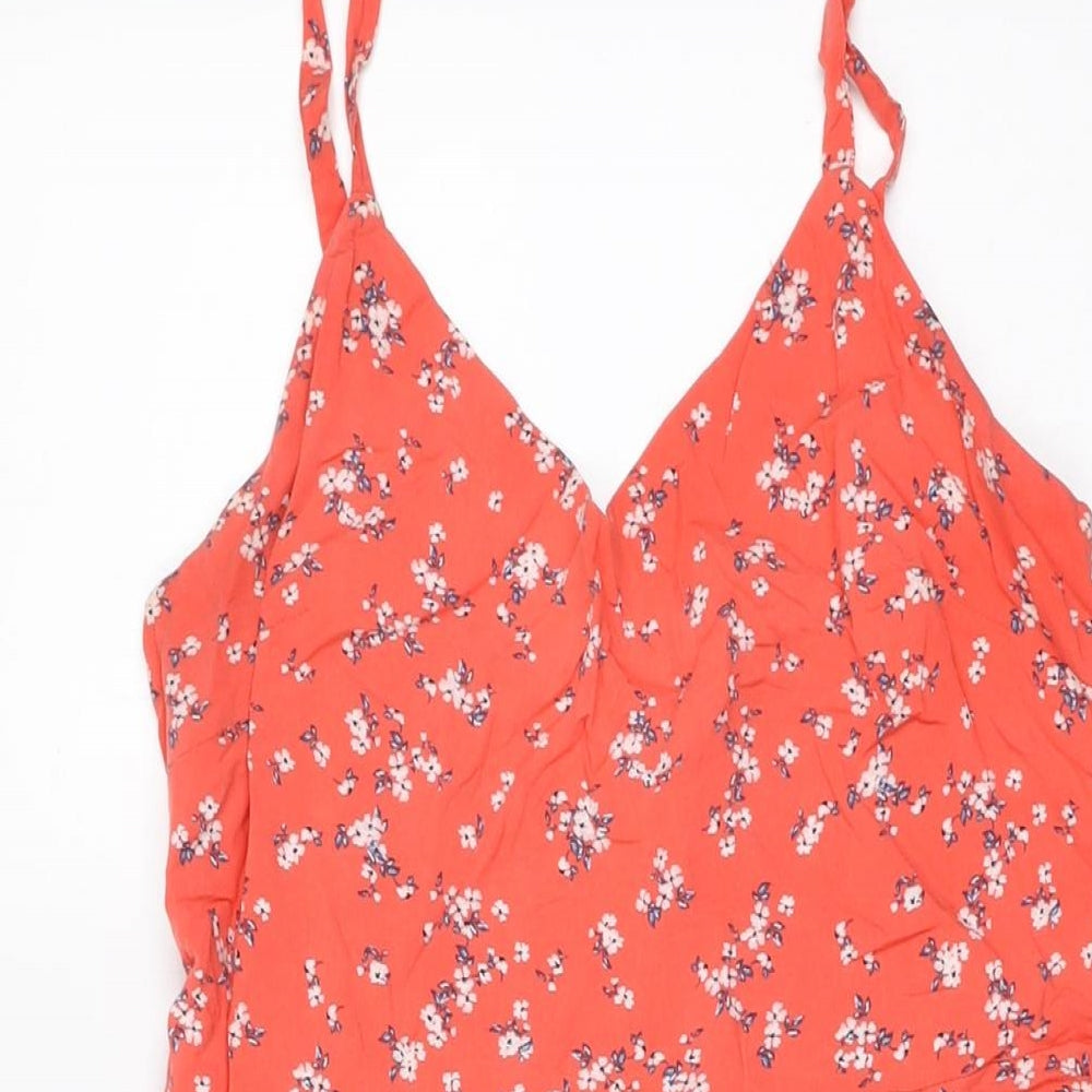 Gap Womens Pink Floral Viscose A-Line Size S V-Neck Pullover