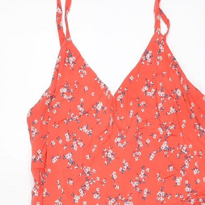 Gap Womens Pink Floral Viscose A-Line Size S V-Neck Pullover