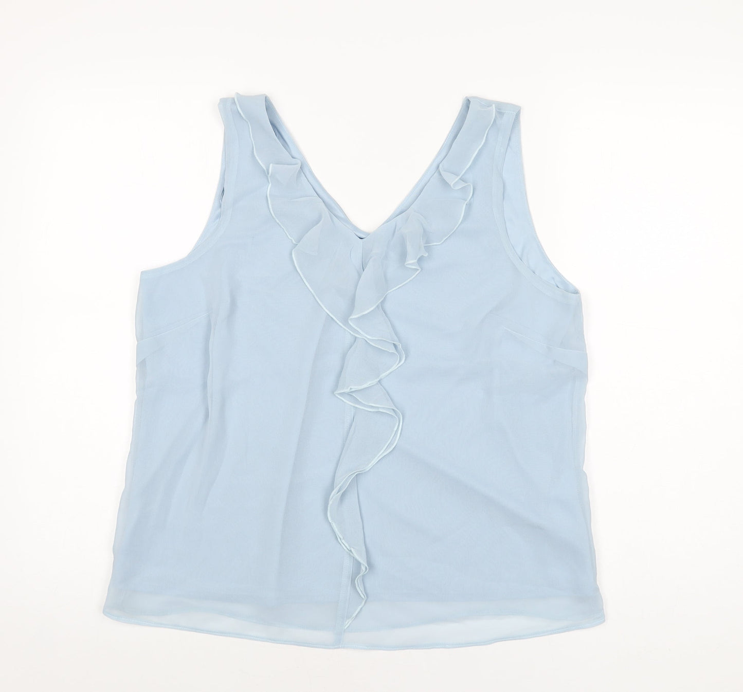 Womens UK Size 14 M&Co Blue Basic T-Shirt