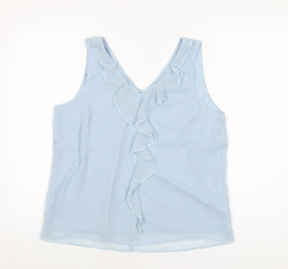 Womens UK Size 14 M&Co Blue Basic T-Shirt