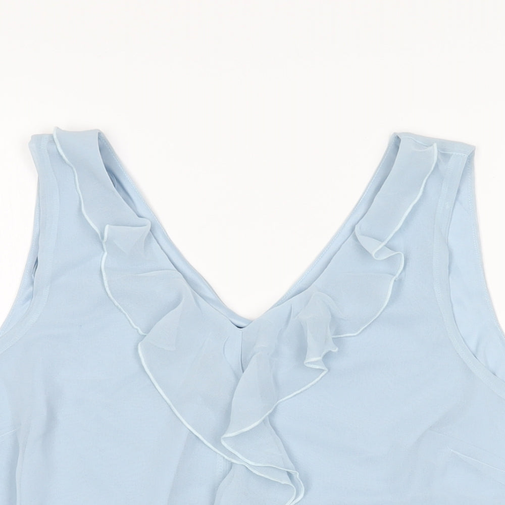 Womens UK Size 14 M&Co Blue Basic T-Shirt