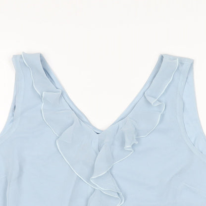 Womens UK Size 14 M&Co Blue Basic T-Shirt