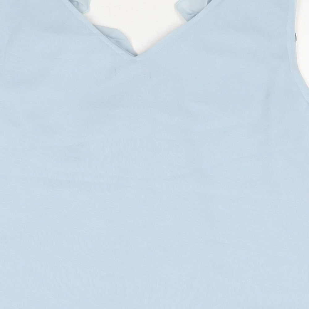 Womens UK Size 14 M&Co Blue Basic T-Shirt