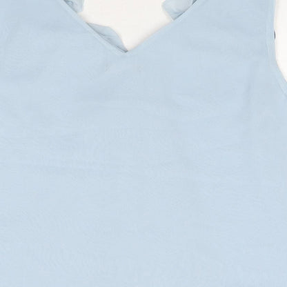 Womens UK Size 14 M&Co Blue Basic T-Shirt