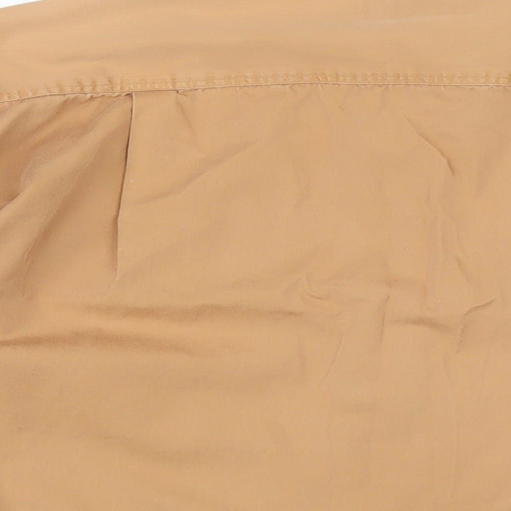 Burton Mens Beige Cotton Button-Up Size S Collared Button