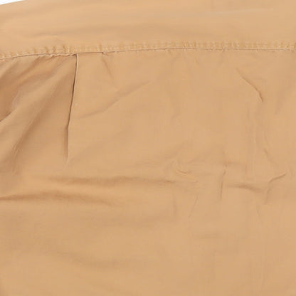 Burton Mens Beige Cotton Button-Up Size S Collared Button