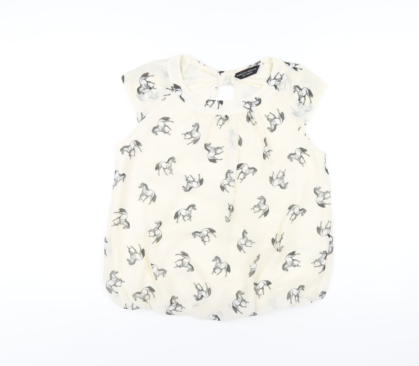 Womens UK Size 12 Dorothy Perkins Ivory Basic Blouse