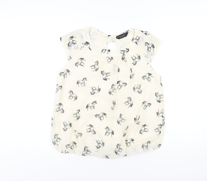 Womens UK Size 12 Dorothy Perkins Ivory Basic Blouse