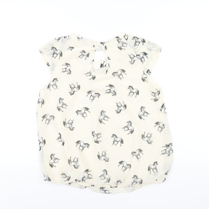 Womens UK Size 12 Dorothy Perkins Ivory Basic Blouse