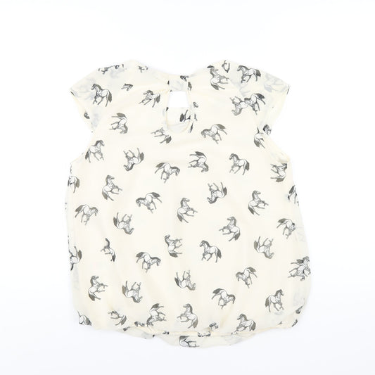Womens UK Size 12 Dorothy Perkins Ivory Basic Blouse