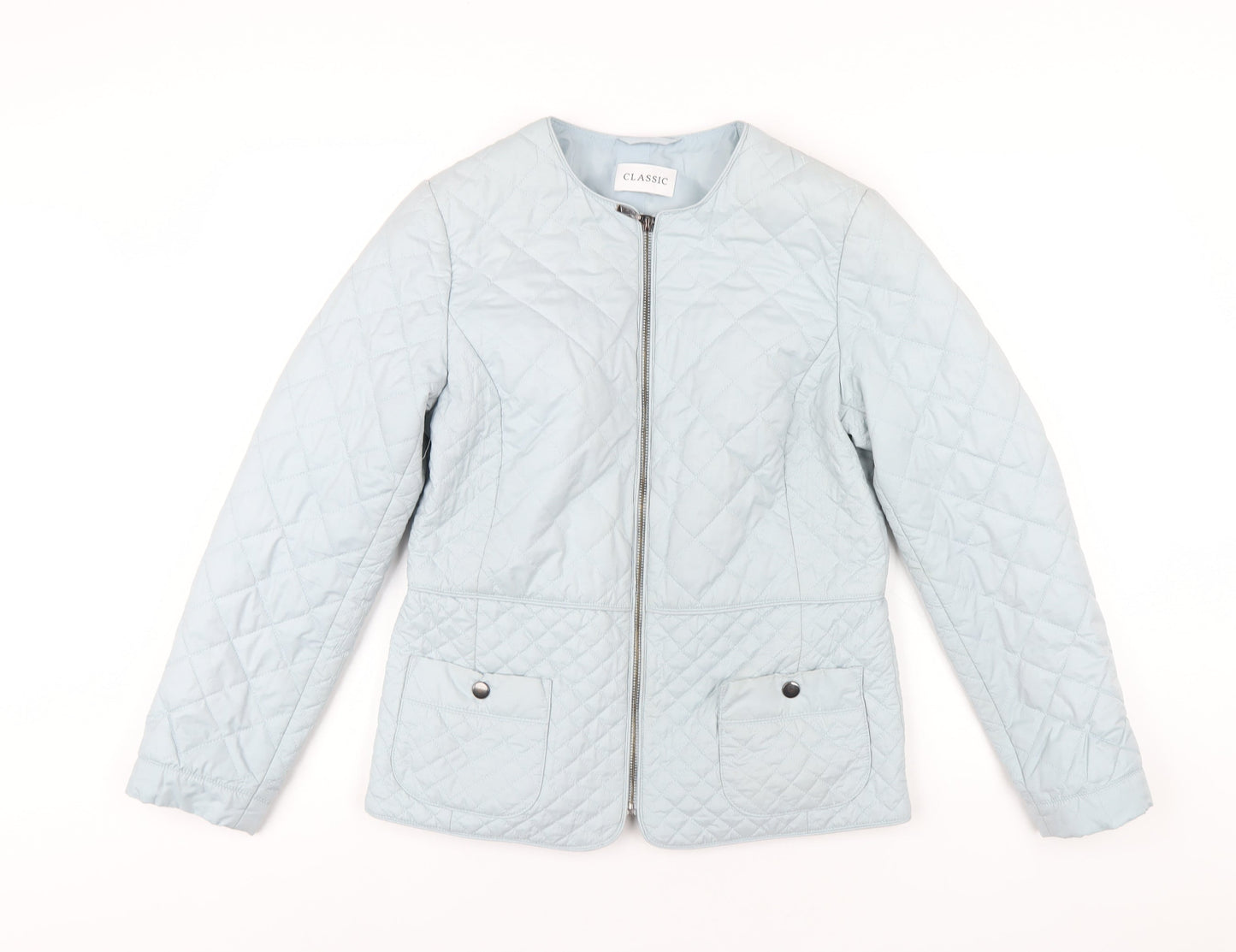 Womens UK Size 10 Classic Blue Quilted Coat