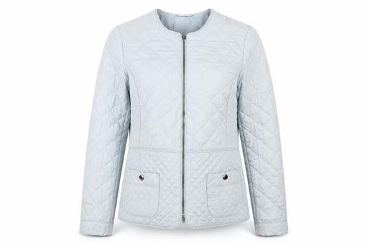 Womens UK Size 10 Classic Blue Quilted Coat