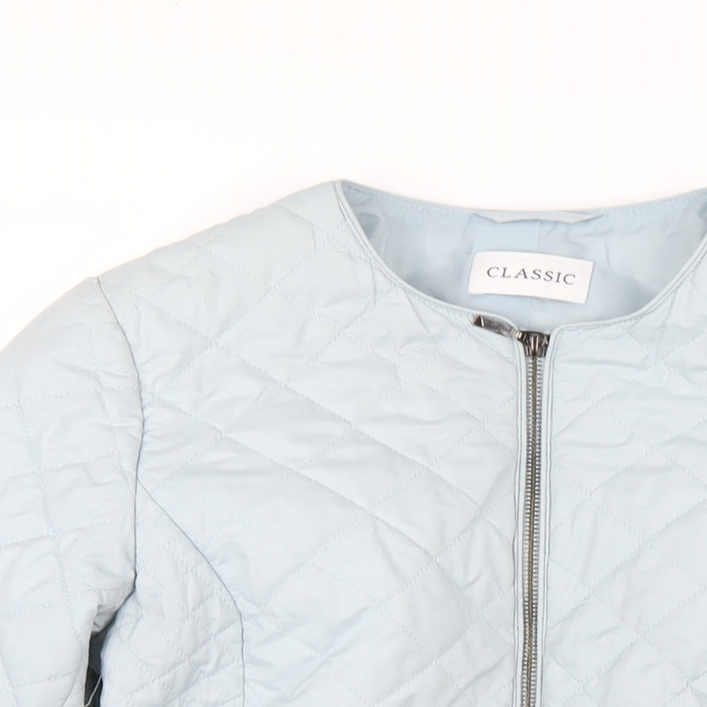 Womens UK Size 10 Classic Blue Quilted Coat