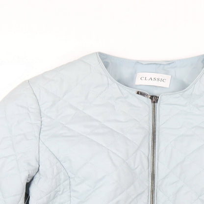 Womens UK Size 10 Classic Blue Quilted Coat