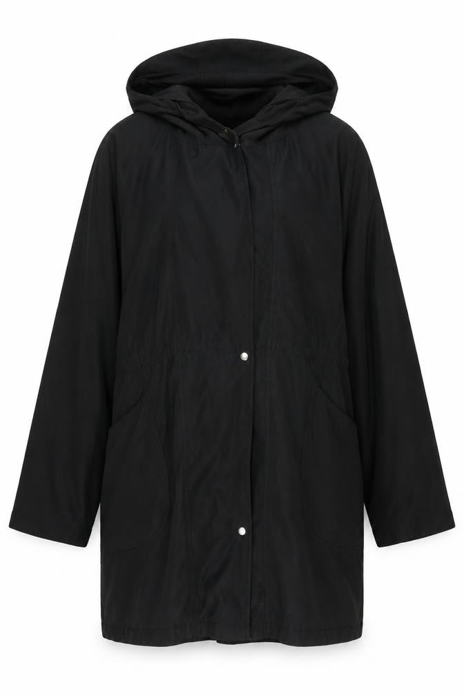Womens UK Size 12 Boohoo Black Parka Coat