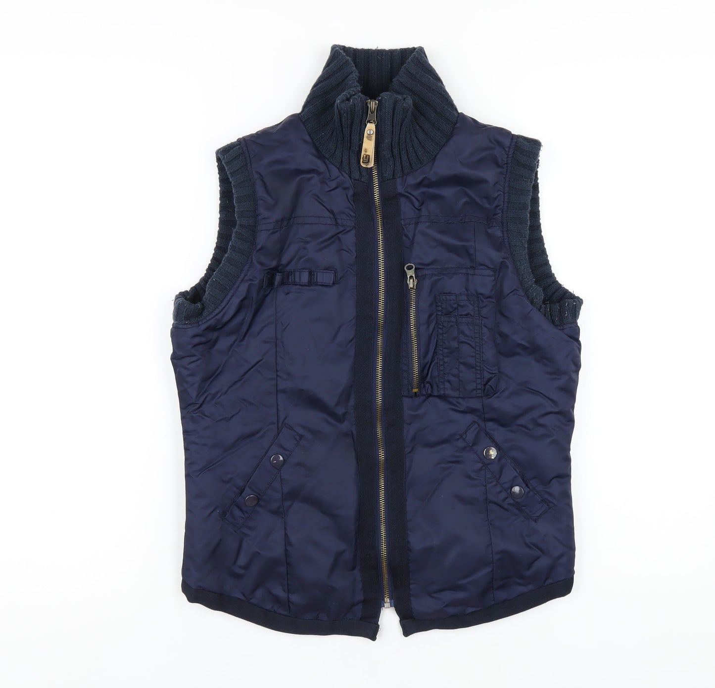 Womens UK Size S YAYA Blue Gilet