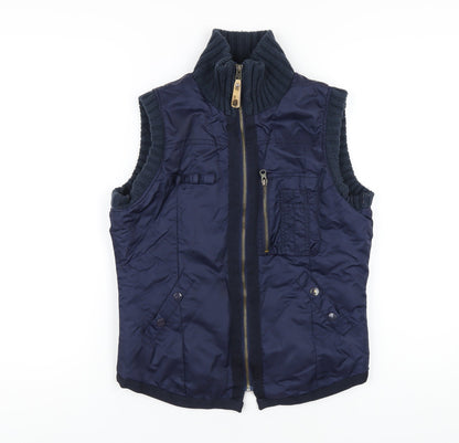 Womens UK Size S YAYA Blue Gilet