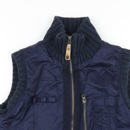 Womens UK Size S YAYA Blue Gilet
