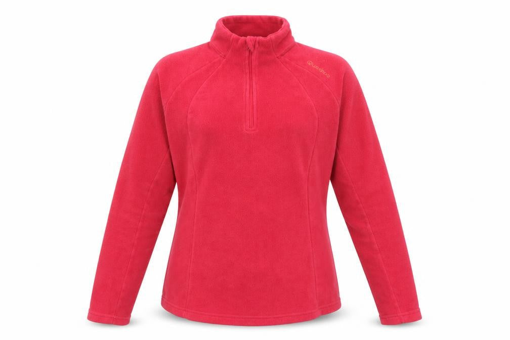 Decathlon Womens Pink Polyester Pullover Sweatshirt Size L Zip