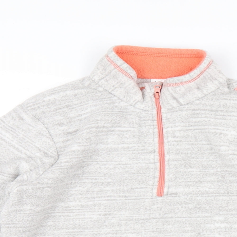 Decathlon Girls Grey Polyester Pullover Sweatshirt Size 14 Years Zip