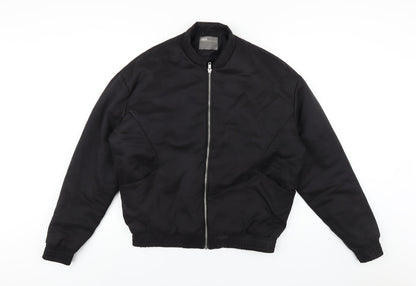 ASOS Mens Black Bomber Jacket Coat Size S Zip