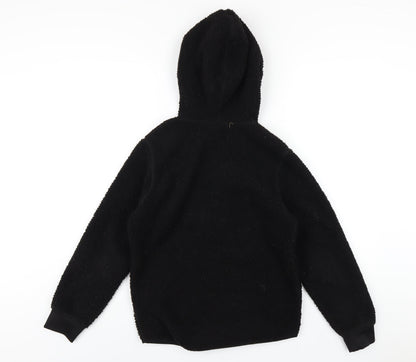 Back view of H&M boys’ black jacket, size 10-11, years zip