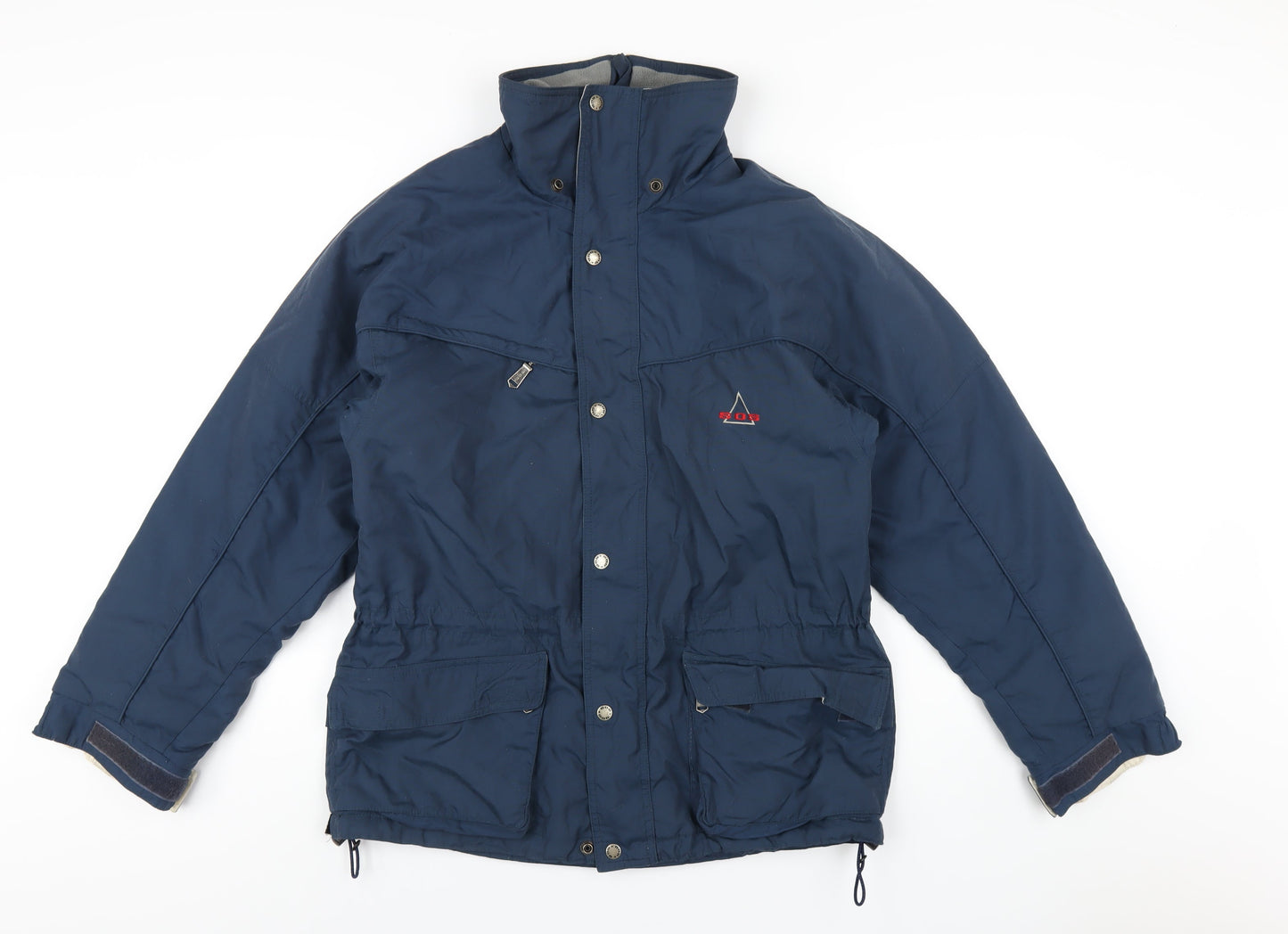 Mens UK Size S SOS Blue Rain Coat