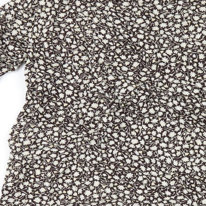 H&M Womens Brown Viscose T-Shirt Dress Size 16 Round Neck Pullover