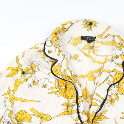 Womens UK Size 10 Topshop Multicoloured Basic Button-Up