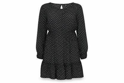 VERO MODA Womens Black Viscose A-Line Size XS Round Neck Button