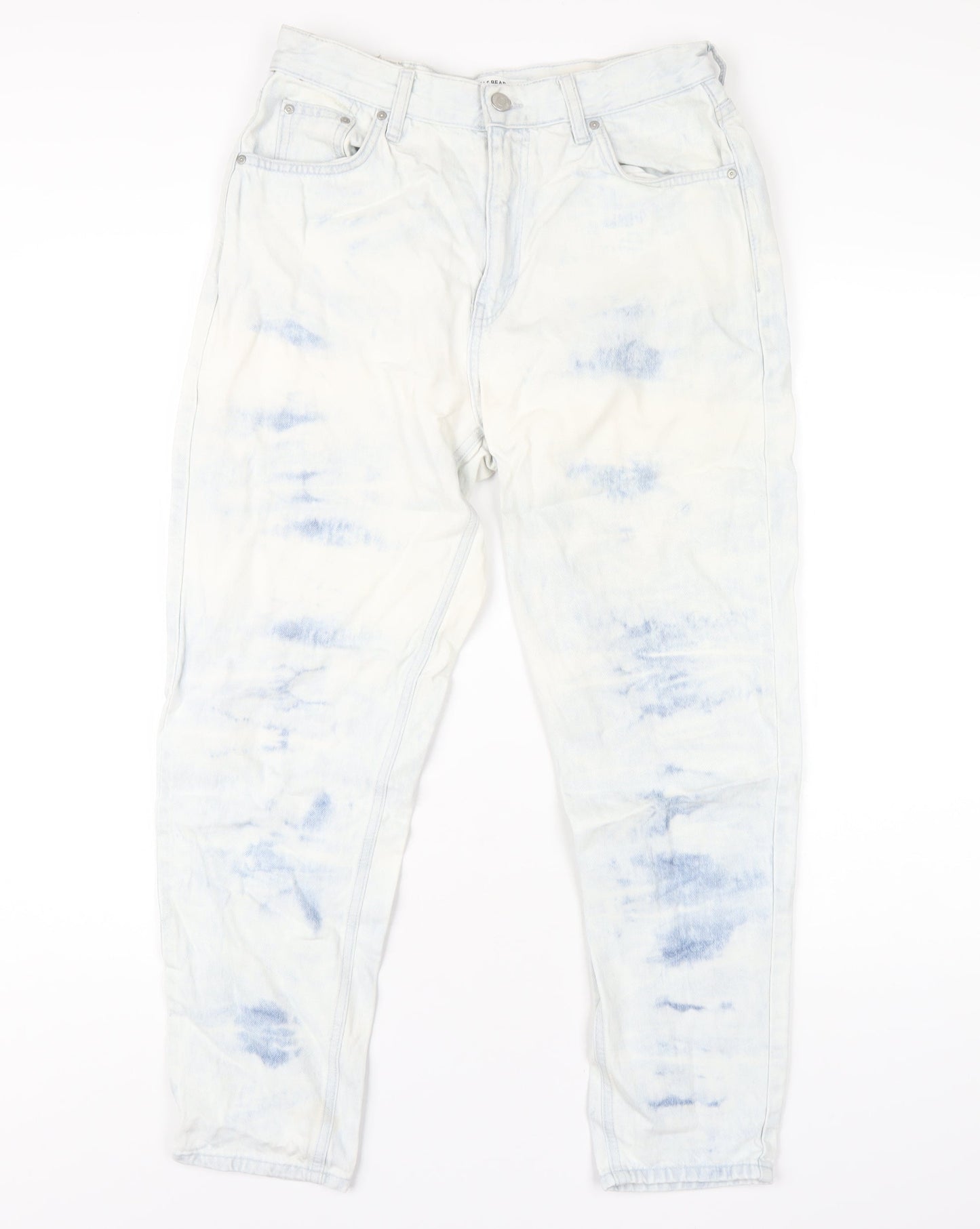 Pull&Bear Womens Blue Cotton Straight Jeans Size 12 L28 in Regular Zip