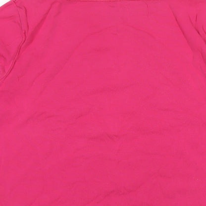 marksand Womens Pink Cotton Basic T-Shirt Size 16 Round Neck