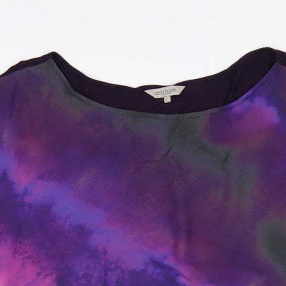 Great Plains Womens Purple Viscose Basic T-Shirt Size L Round Neck
